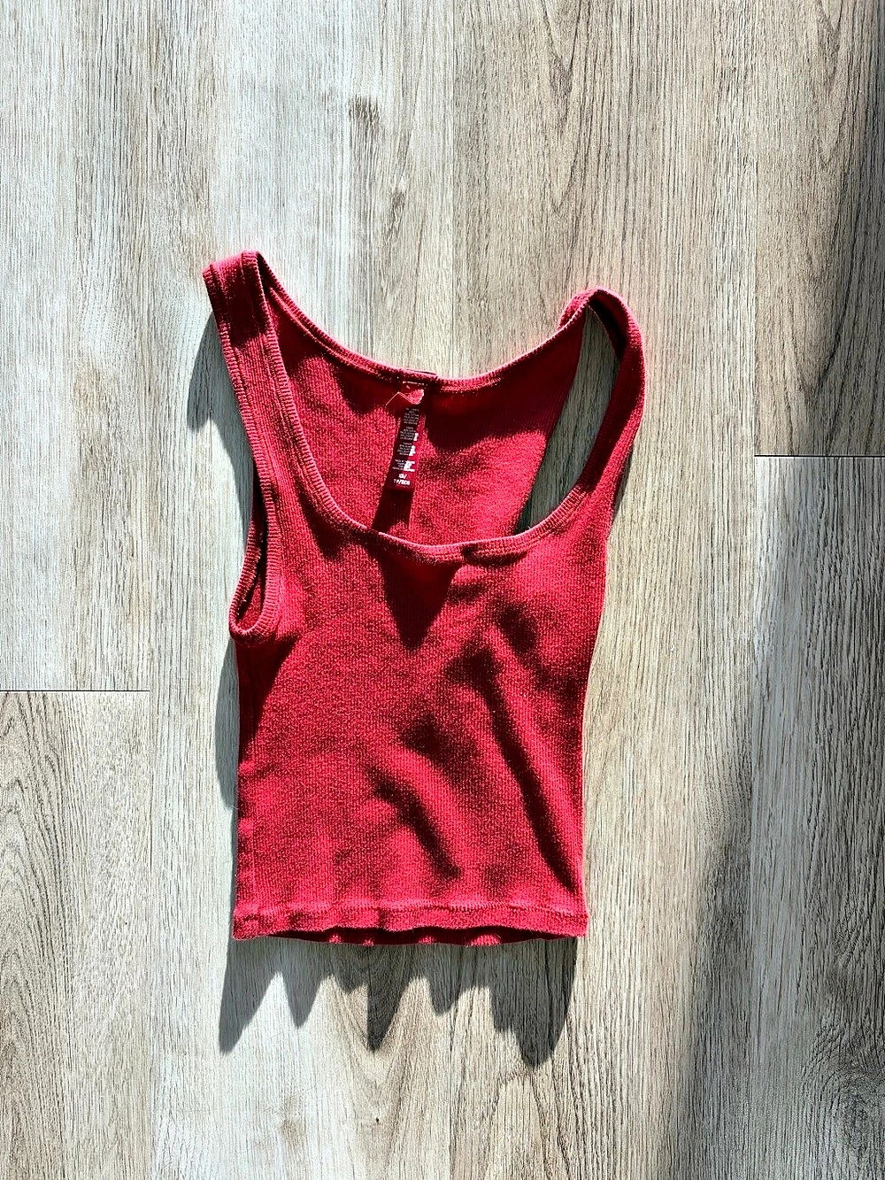 SKIMS Cotton Rib Tank Top Dark Red XS
